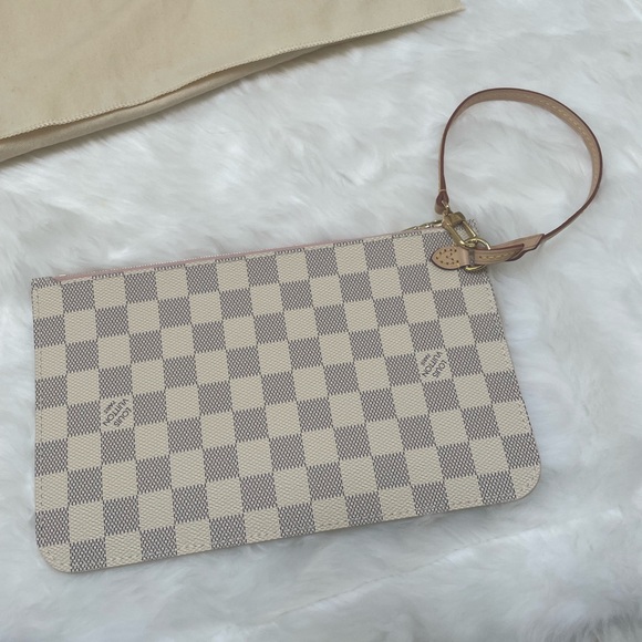 Louis Vuitton Neverfull MM Damier Azur Rose Ballerine *Made in France* - Picture 9 of 16